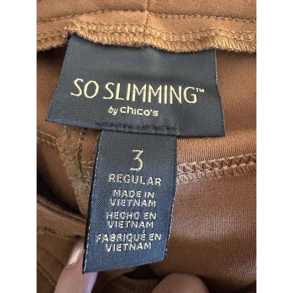 Chico's So Slimming Brigitte Pants Size 3 (US 16) Rust Brown Ankle Regular - Picture 4 of 11